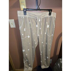 Karen Neuburger Live Love Lounge Women's Star Print Lounge Pants XL Beige